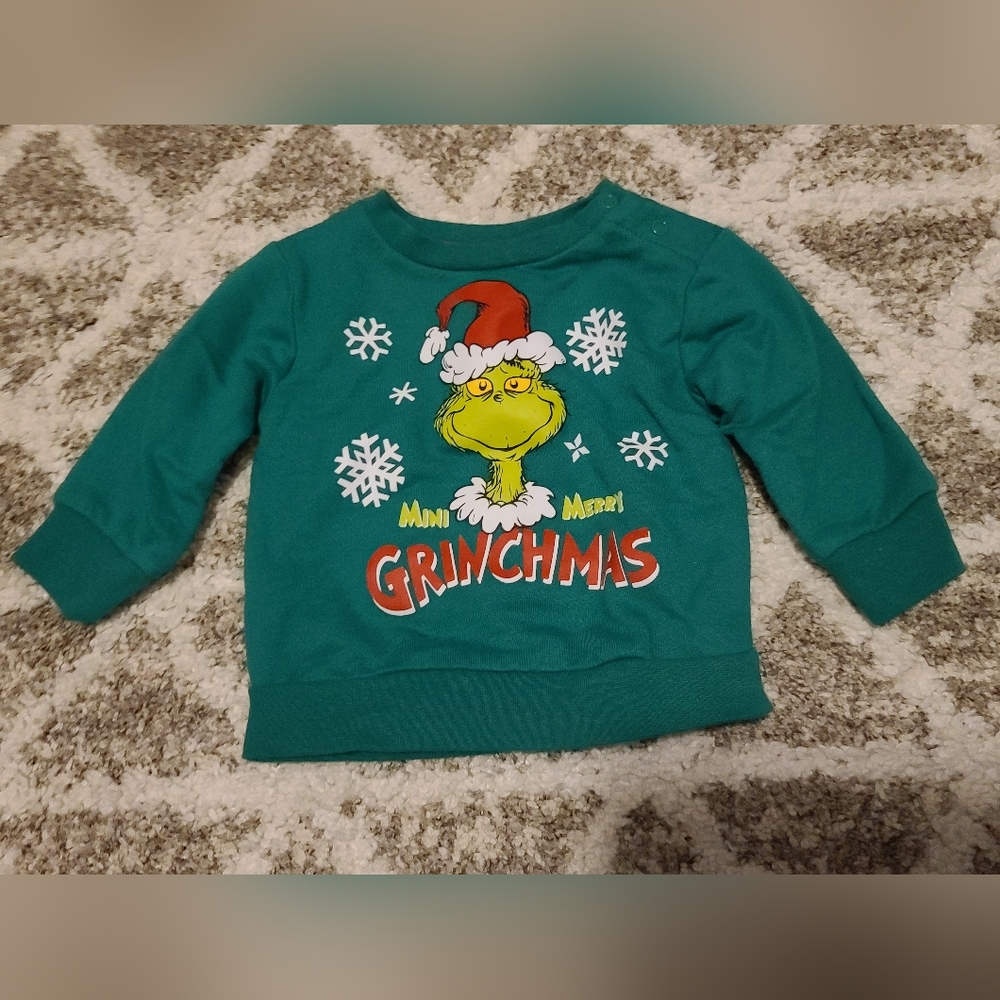 10 for $25 - Dr. Seuss 0-3m Green "Mini Merry Grinchmas" Sweatshirt